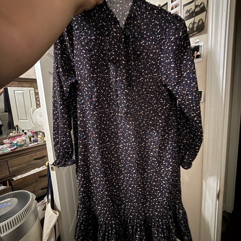 Elegant Black Floral Women's Dress from Korea